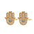 Fatima Stud Earrings With Turquoise - Gold - SPESGS163
