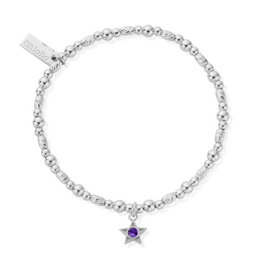 February Birthstone Bracelet - Silver - SBBCB3482