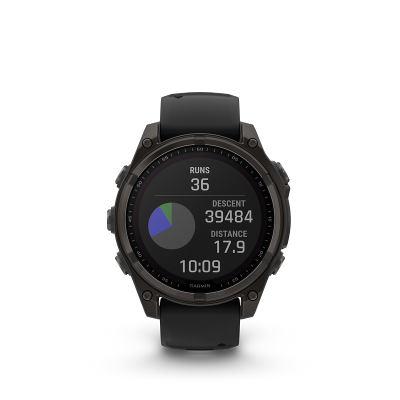 Fenix 8 Smartwatch, 47mm - Solar, Sapphire, Carbon Grey DLC Titanium With Black/Pebble Grey Silicone Band - 010-02906-11