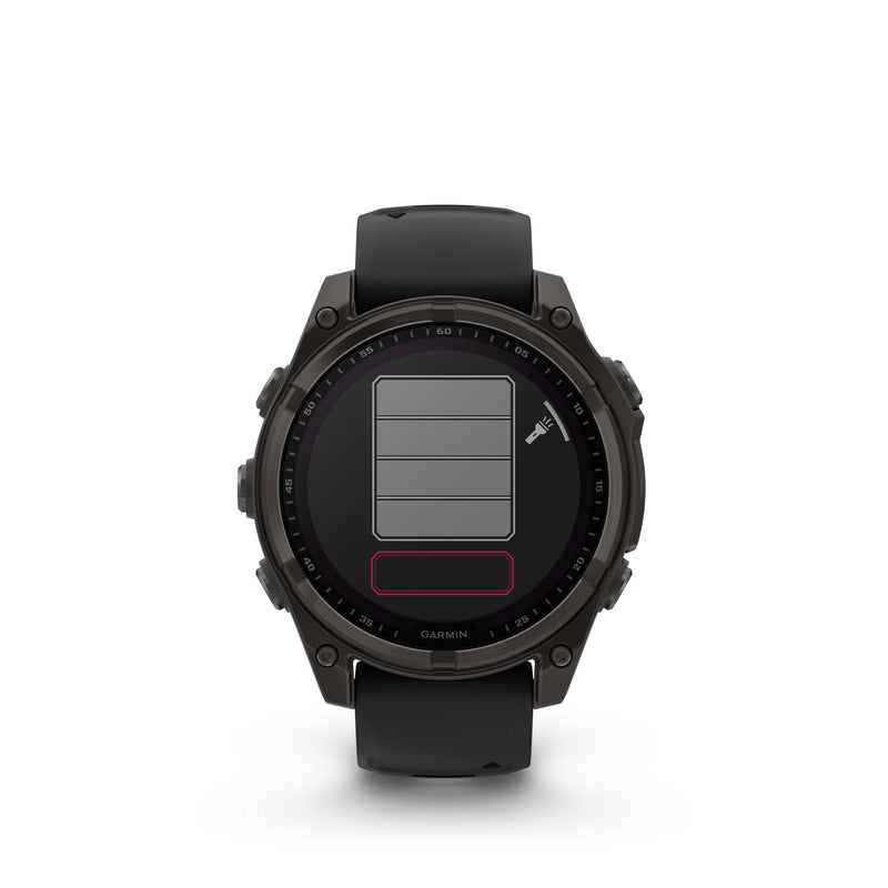 Fenix 8 Smartwatch, 47mm - Solar, Sapphire, Carbon Grey DLC Titanium With Black/Pebble Grey Silicone Band - 010-02906-11