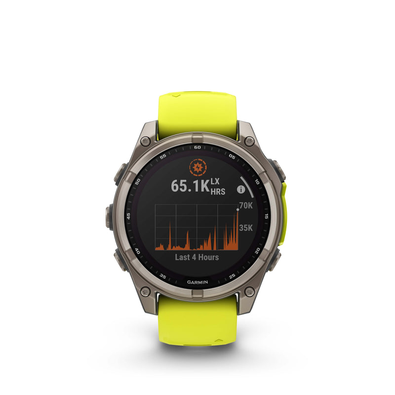 Fenix 8 Smartwatch, 47mm - Solar, Sapphire, Titanium with Amp Yellow/Graphite Silicone Band - 010-02906-21