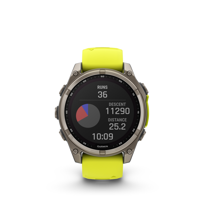 Fenix 8 Smartwatch, 47mm - Solar, Sapphire, Titanium with Amp Yellow/Graphite Silicone Band - 010-02906-21