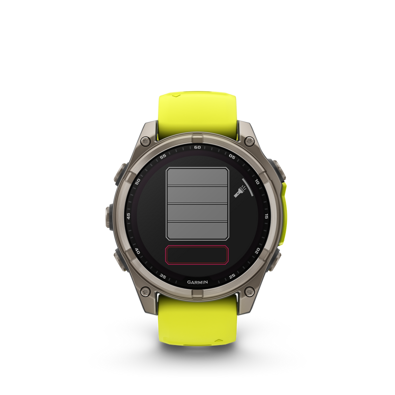 Fenix 8 Smartwatch, 47mm - Solar, Sapphire, Titanium with Amp Yellow/Graphite Silicone Band - 010-02906-21