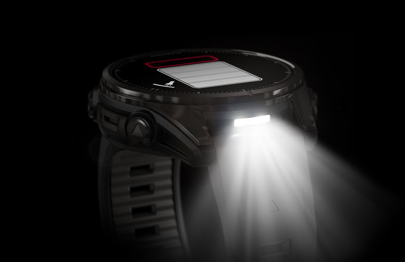 Fenix 8 Smartwatch, 43mm - AMOLED Sapphire, Carbon Grey DLC With Black/Pebble Grey Silicone Band - 010-02903-21