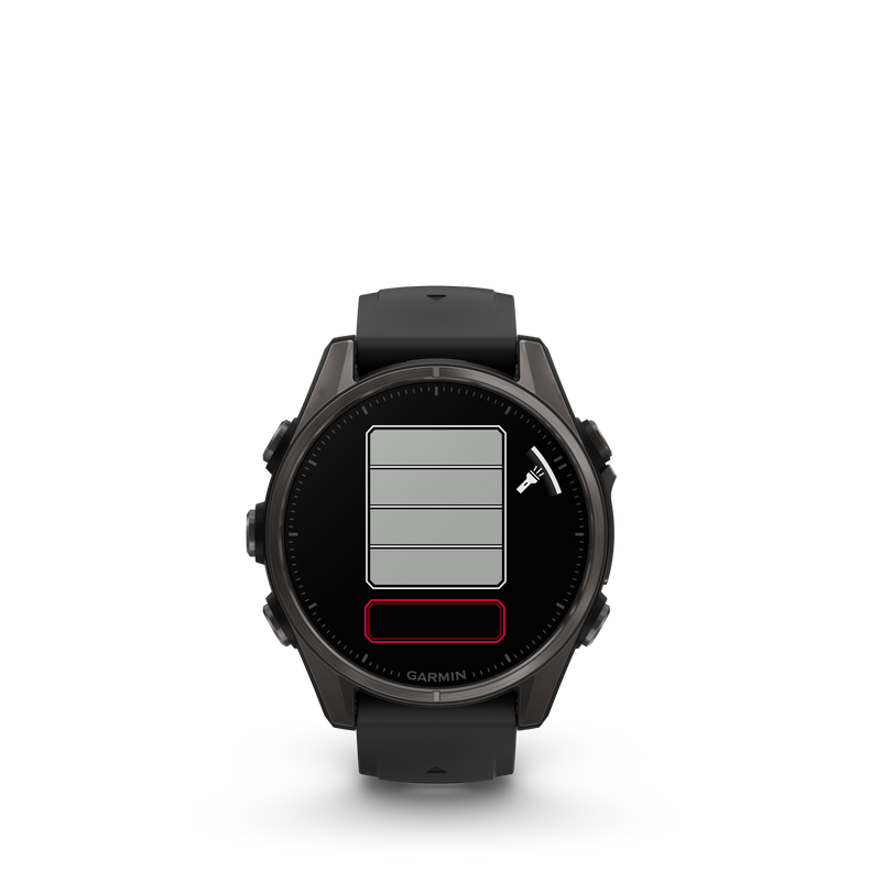 Fenix 8 Smartwatch, 43mm - AMOLED Sapphire, Carbon Grey DLC With Black/Pebble Grey Silicone Band - 010-02903-21
