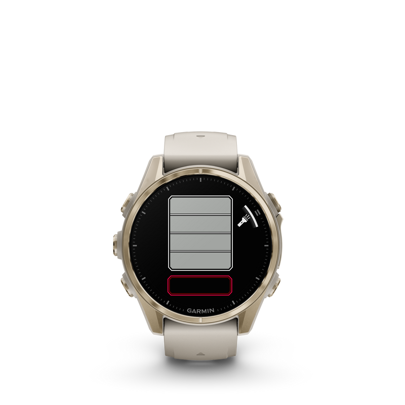 Fenix 8 Smartwatch, 43mm - AMOLED, Sapphire, Soft Gold with Fog Grey/Dark Sandstone Silicone Band - 010-02903-11