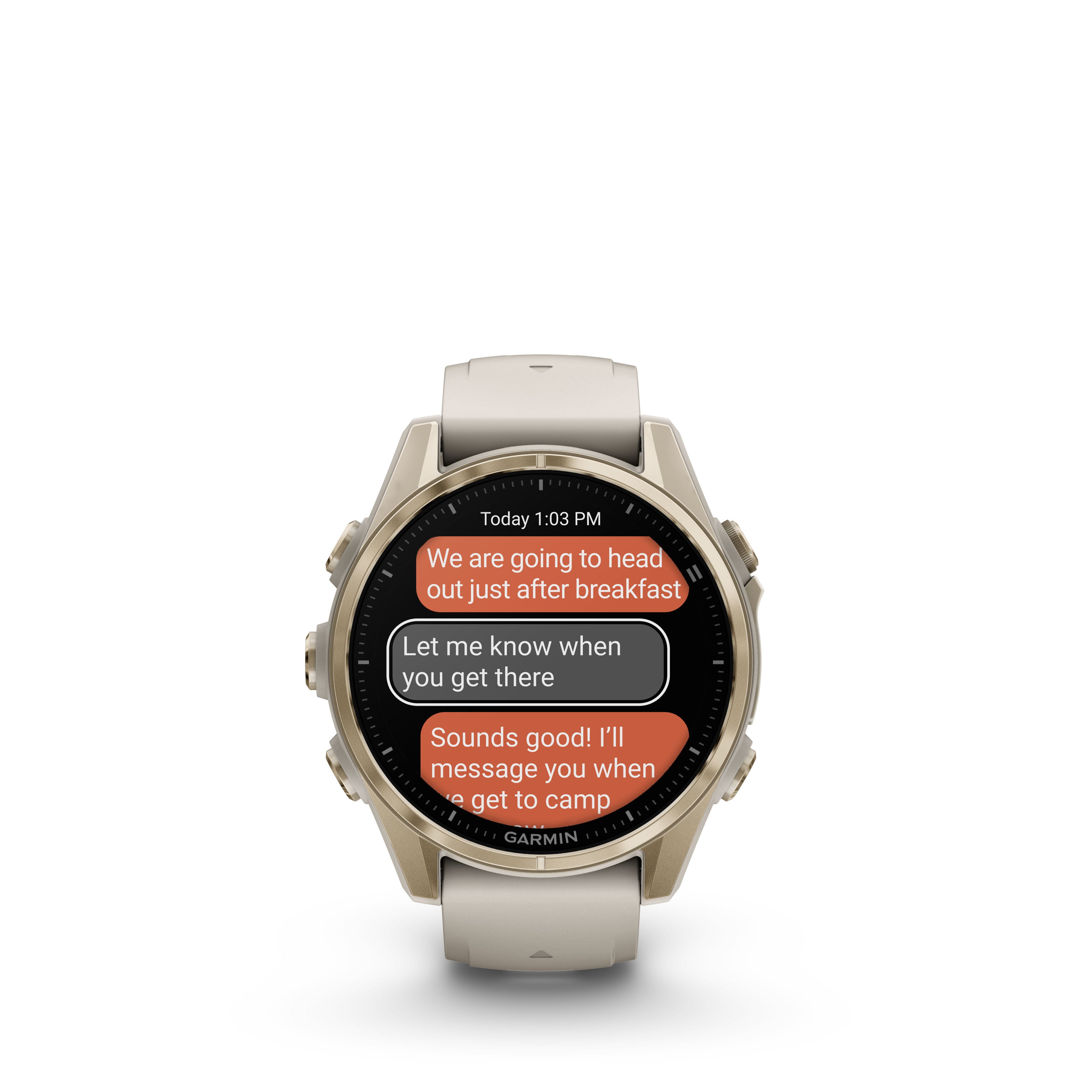 Fenix 8 Smartwatch, 43mm - AMOLED, Sapphire, Soft Gold with Fog