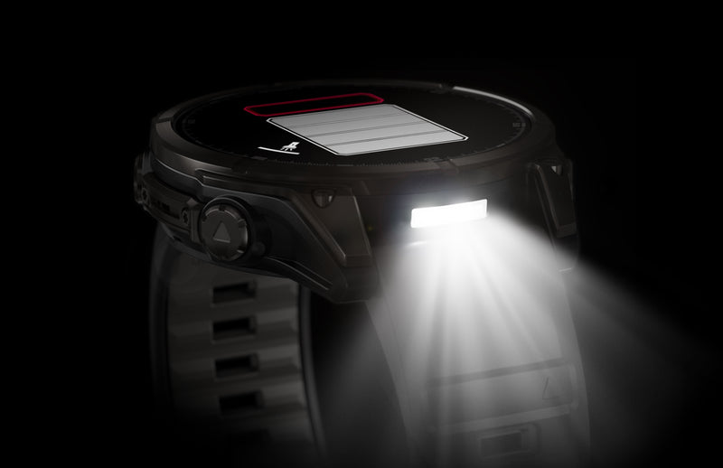 Fenix 8 Smartwatch, 47mm - Solar, Sapphire, Carbon Grey DLC Titanium With Black/Pebble Grey Silicone Band - 010-02906-11