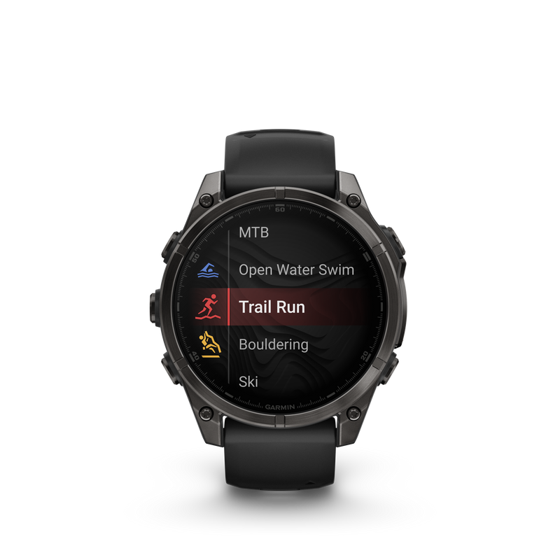 Fenix 8 Smartwatch, 47mm - AMOLED Sapphire, Carbon Grey DLC With Black/Pebble Grey Silicone Band - 010-02904-21
