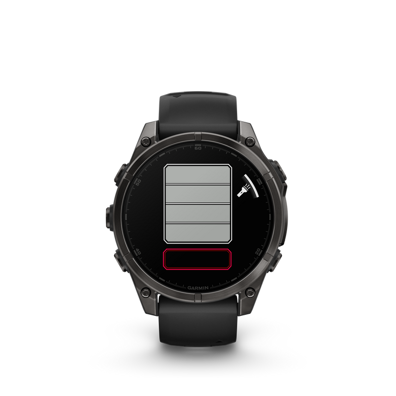 Fenix 8 Smartwatch, 47mm - AMOLED Sapphire, Carbon Grey DLC With Black/Pebble Grey Silicone Band - 010-02904-21