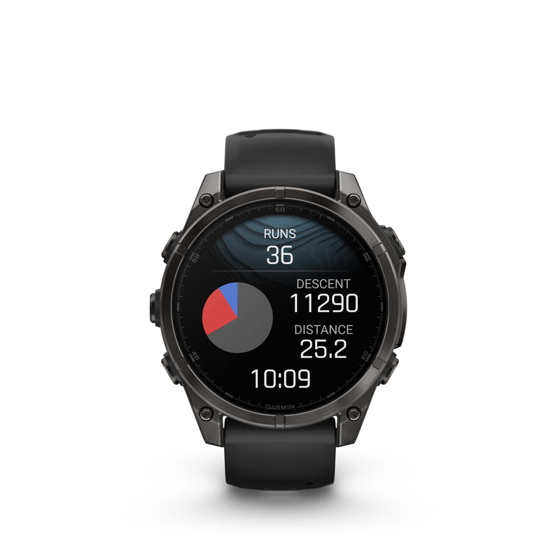 Fenix 8 Smartwatch, 47mm - AMOLED Sapphire, Carbon Grey DLC With Black/Pebble Grey Silicone Band - 010-02904-21