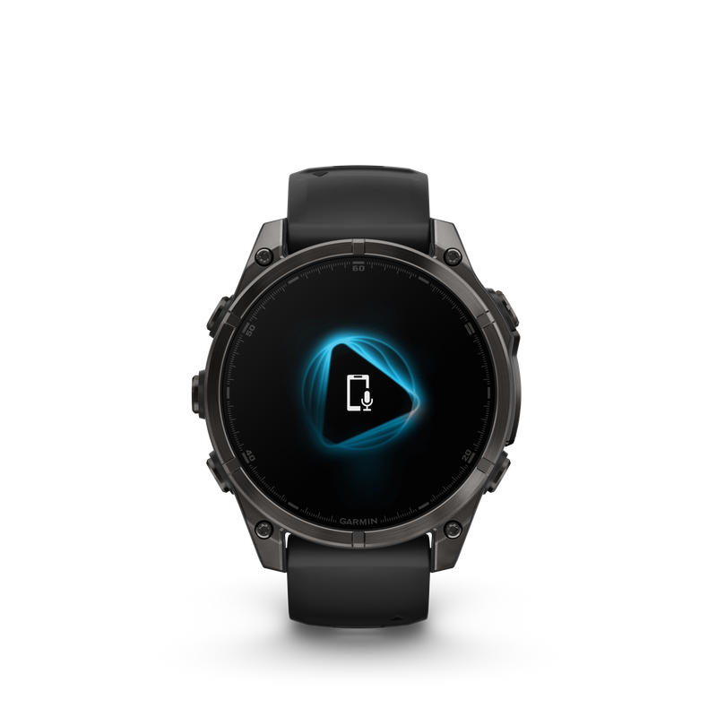 Fenix 8 Smartwatch, 47mm - AMOLED Sapphire, Carbon Grey DLC With Black/Pebble Grey Silicone Band - 010-02904-21