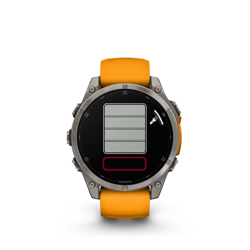 Fenix 8 GPS Smartwatch, 47mm - Titanium with Spark Orange/Graphite Silicone Band - 010-02904-11