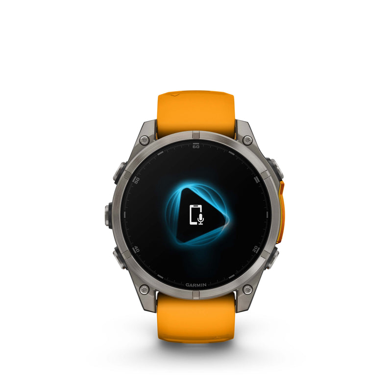 Fenix 8 GPS Smartwatch, 47mm - Titanium with Spark Orange/Graphite Silicone Band - 010-02904-11