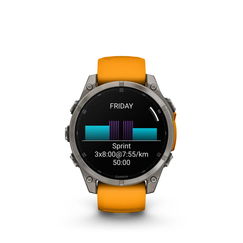 Fenix GPS Smartwatch, 47mm Titanium with Spark Orange/Graphite