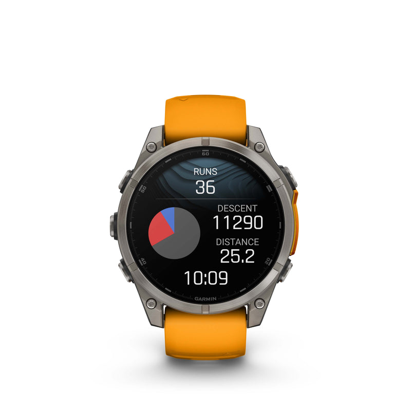 Fenix 8 GPS Smartwatch, 47mm - Titanium with Spark Orange/Graphite Silicone Band - 010-02904-11