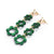 Flower Drop Earrings - Green - 23EFDg