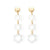Flower Drop Earrings - White - 23EFDw