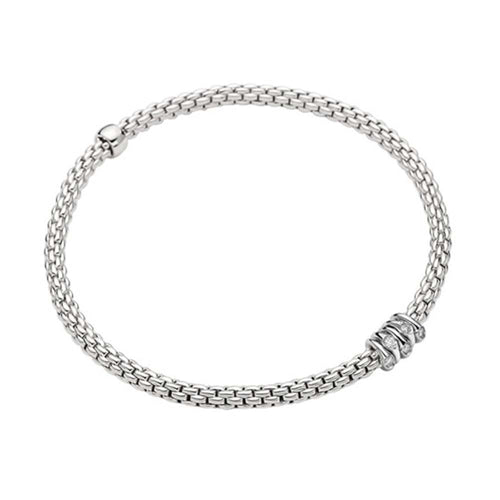 Prima Flex'it Bracelet with Diamonds, Medium - 18ct White Gold - 746BBBRM-B