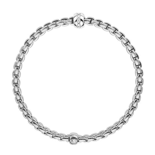 Eka Tiny Bracelet, Small - White Gold/Diamond - 733BBBRS-B