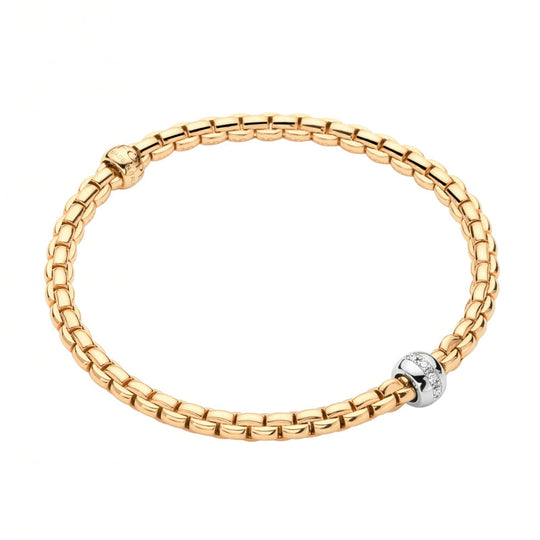 Eka Flex'it Bracelet with Diamonds, Small - 18ct Yellow Gold - 733BBBRS-GB