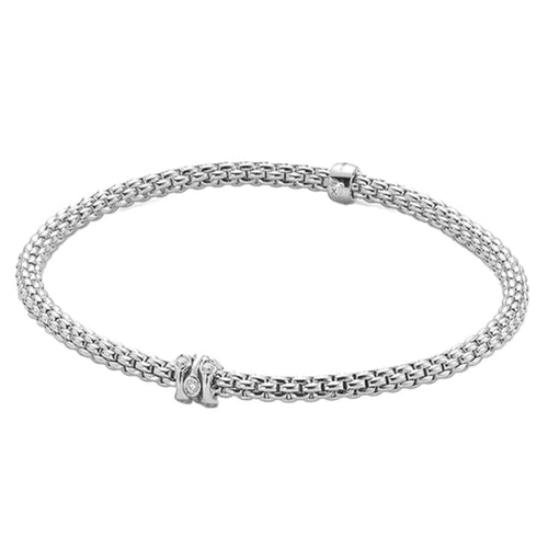Prima Flex'it Bracelet with Diamonds, Large - 18ct White Gold - 74308BX_BB_B_BBB_00L
