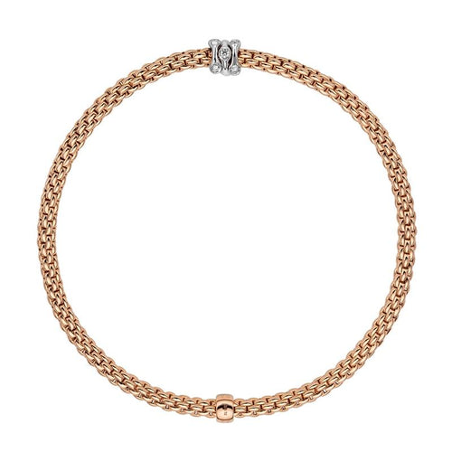 Prima Flex'It Bracelet With Diamonds, Small - 18ct Rose Gold - 743BBBRS-BR