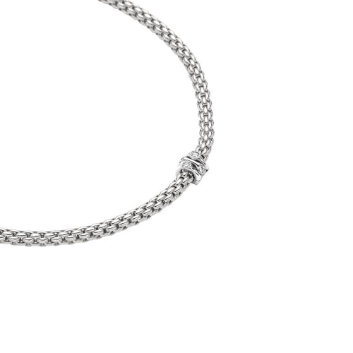 Prima Rope Necklace with Diamonds, 43cm - 18ct White Gold - 743CBBR-B