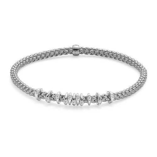 Prima Flex'it Bracelet with Diamonds, Small - 18ct White Gold - 747BBBRS-B
