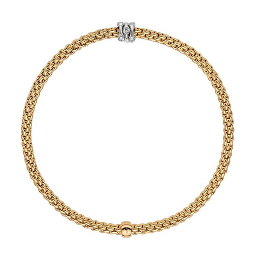 Prima Flex'It Bracelet With Diamonds, 0.12ct - 18ct Yellow Gold