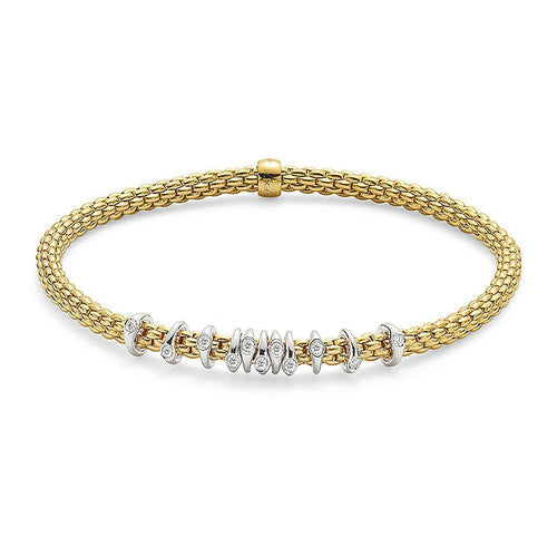 Prima Flex'it Bracelet with Diamonds, 0.15ct - 18ct Yellow Gold