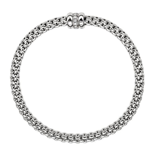 Solo Flex'it Bracelet with Diamonds, Small - 18ct White Gold - 621BBBRS-B
