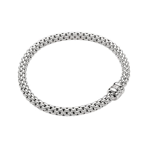 Solo Flex'it Bracelet with Diamonds, Small - 18ct White Gold - 621BBBRS-B