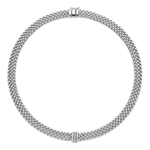 Panorama Diamond Pavé Necklace, 45cm - 18ct White Gold - 587CPAVE-B