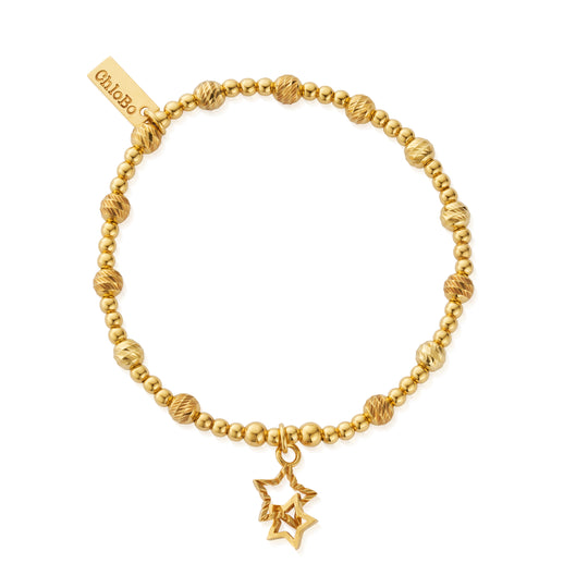 Sparkle Interlocking Star Bracelet - Gold - GBBCB3407