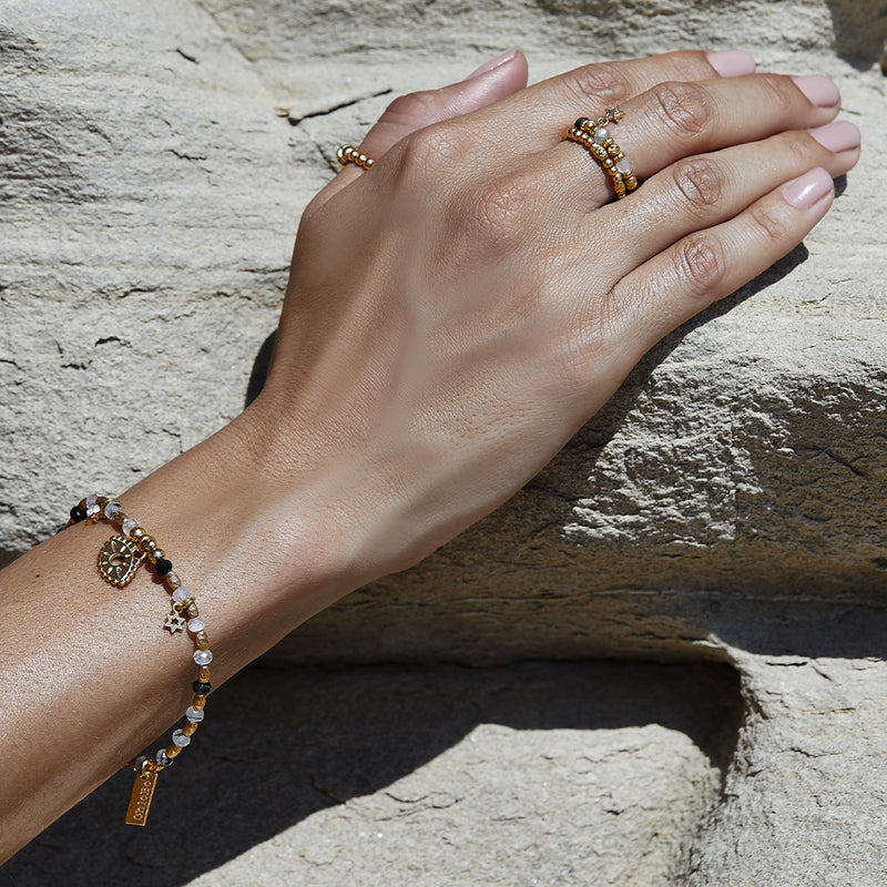 Visionary Black Rutilated Quartz Bracelet - Gold - GBBRQFR40373451