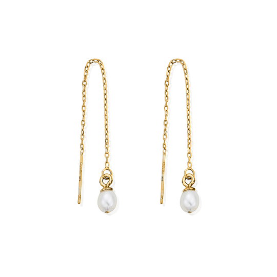 Ethereal Pearl Drop Earrings - Gold - GEDRP