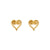 Scroll Heart Stud Earrings - Gold - GEST3425