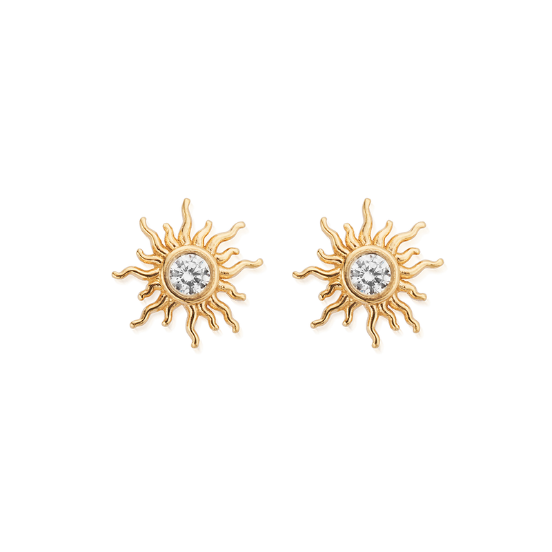 Sunrise Glow Stud Earrings - Gold - GEST3545