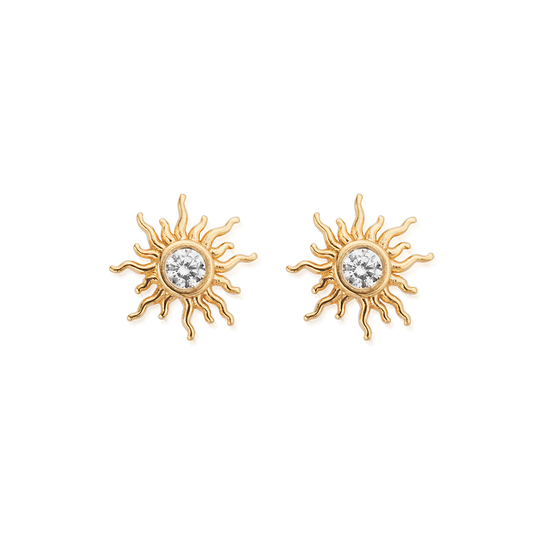 Sunrise Glow Stud Earrings - Gold - GEST3545