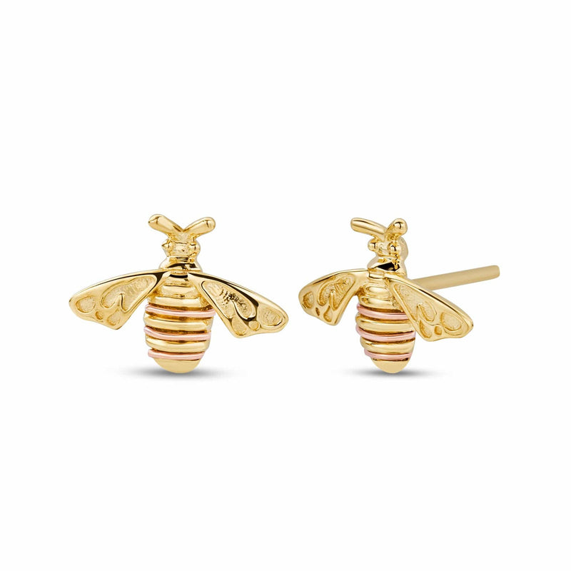 Nature's Wonder Honey Bee Stud Earrings - 9ct Gold - GHBE836