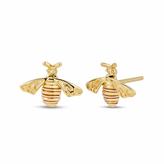 Nature's Wonder Honey Bee Stud Earrings - 9ct Gold - GHBE836