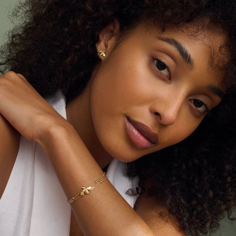 Nature's Wonder Honey Bee Stud Earrings - 9ct Gold - GHBE836