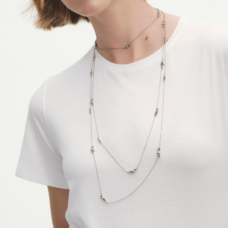 Moonlight Grapes Sautoir Necklace - Silver - 20001598