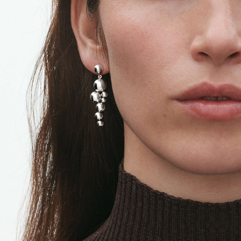 Moonlight Grapes Earrings - Silver - 10019037