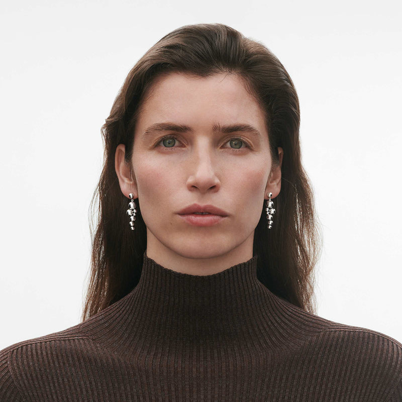 Moonlight Grapes Earrings - Silver - 10019037