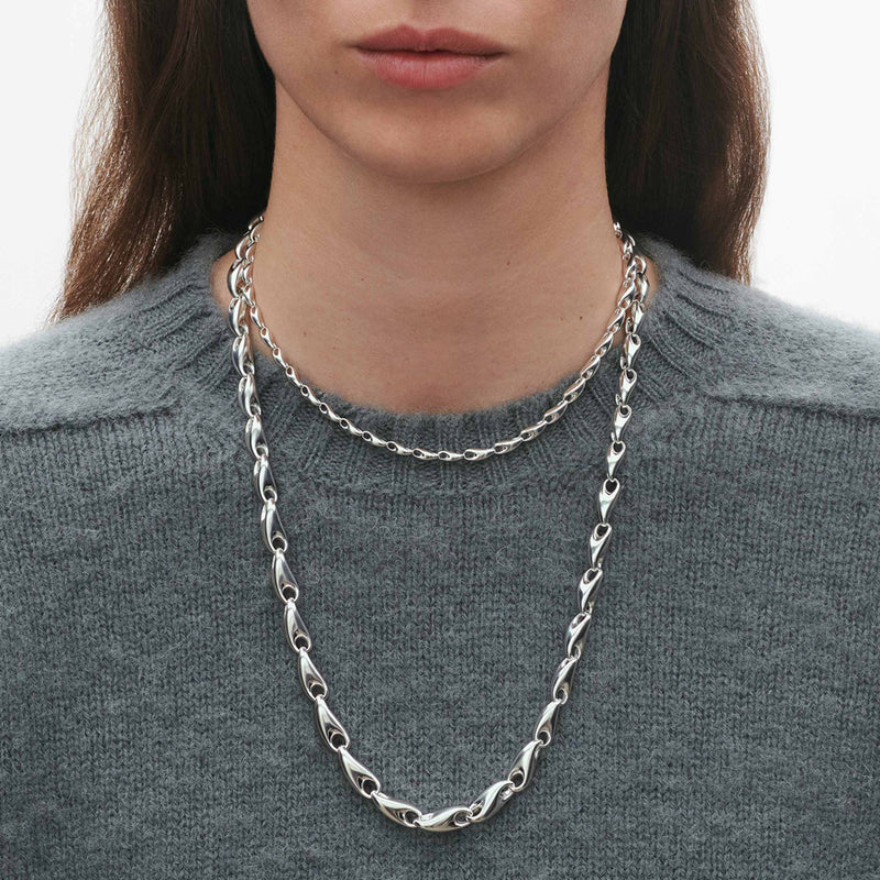 Reflect Graduated Necklace, 100cm - Silver - 20001518