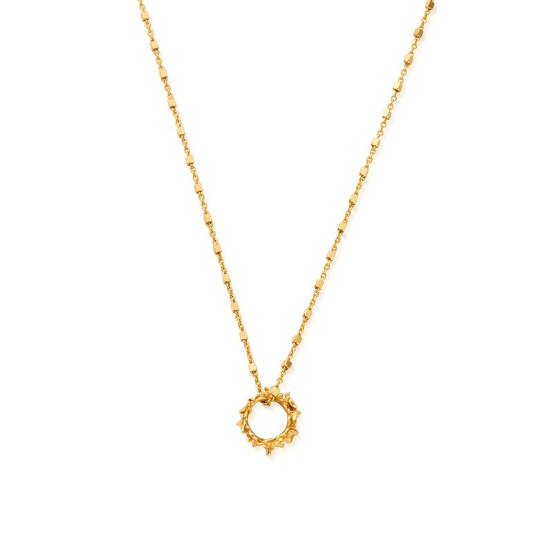 Delicate Cube Chain Wisteria Necklace - Gold - GNDC3423