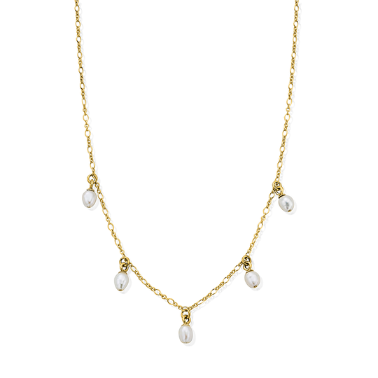 Ethereal Multi Pearl Drop Necklace - Gold - GNFRMULP
