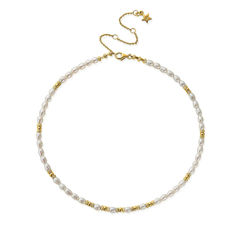Pearl Choker Necklace - Gold - GNPCHOKER